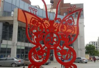 剪紙蝴蝶雕塑廠家 平面藝術(shù)結(jié)構(gòu) 不銹鋼動物剪紙雕塑