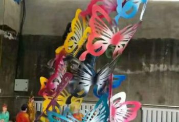 剪紙蝴蝶群雕塑廠家 鏤空剪紙工藝 不銹鋼蝴蝶群雕塑生產(chǎn)