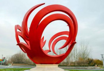 圓鳳凰雕塑 剪紙工藝 不銹鋼剪紙鳳凰雕塑廠家