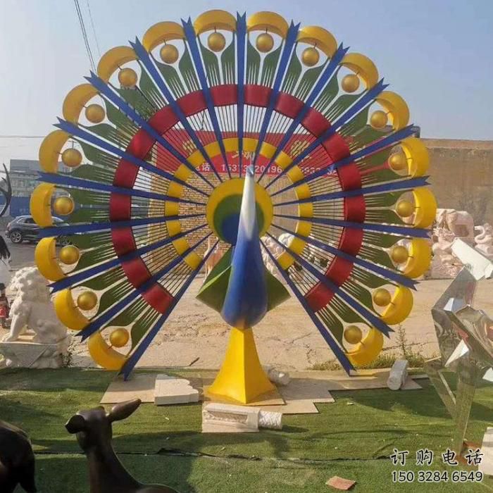 鏤空孔雀開(kāi)屏雕塑廠(chǎng)家 不銹鋼鏤空孔雀雕塑價(jià)格