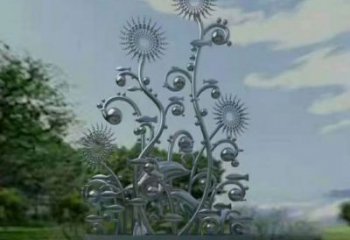 風(fēng)鈴樹(shù)雕塑廠家 園林不銹鋼植物雕塑