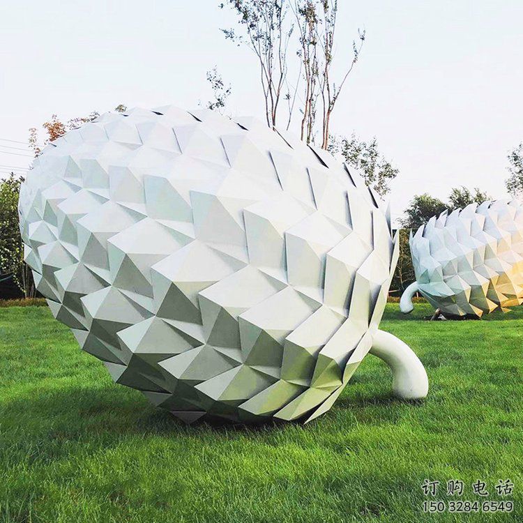 松塔雕塑廠(chǎng)家 堅(jiān)果藝術(shù)體 不銹鋼松塔雕塑