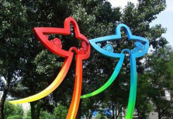 抽象風箏雕塑廠家 公園美陳裝飾 不銹鋼抽象風箏雕塑