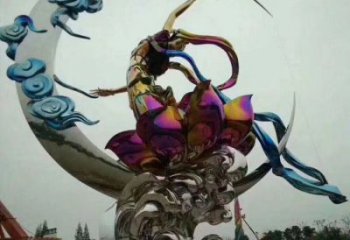 嫦娥奔月雕塑 噴漆人物雕塑 戶外步行街嫦娥奔月雕塑