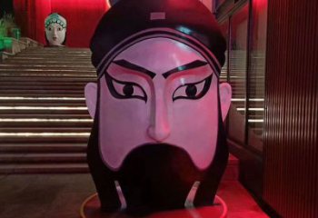 臉譜雕塑 京劇人物小品 噴漆臉譜雕塑廠家