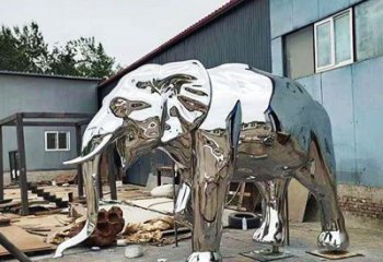大象雕塑 鏡面動(dòng)物小品 大門不銹鋼大象雕塑廠家