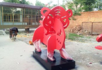 剪紙山羊雕塑 西方烤漆小品 游樂場卡通山羊雕塑廠家