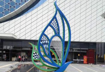 幾何蝴蝶雕塑廠家 街頭彩繪小品 現代中式蝴蝶雕塑廠家