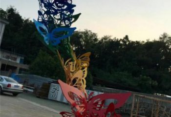 現(xiàn)代蝴蝶雕塑廠家 室內(nèi)烤漆擺件 賓館玄關(guān)蝴蝶雕塑