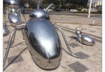鏡面螞蟻雕塑廠家 現代擺件 游樂場異形螞蟻雕塑