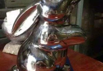 鏡面兔子雕塑廠家 現代商場擺件 大型仿真兔子雕塑