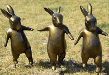 住宅小區兔子雕塑廠家 現代戶外小品 公園噴漆兔子雕塑