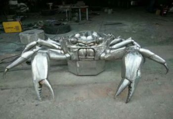 商場螃蟹雕塑廠家 中式室內(nèi)小品 酒店拉絲螃蟹雕塑