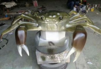 別墅螃蟹雕塑廠家 卡通噴漆小品 戶外仿真螃蟹雕塑