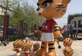 幼兒園老虎雕塑廠家 卡通噴漆小品 戶外異形老虎雕塑