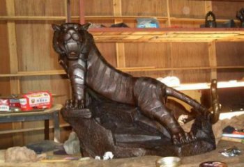 室內老虎雕塑廠家 大型酒店小品 現代異形老虎雕塑