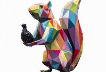 仿真松鼠雕塑廠家 大型切面擺件 公園噴漆松鼠雕塑