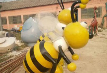 噴漆蜜蜂雕塑廠家 卡通廣場小品 戶外草地蜜蜂雕塑