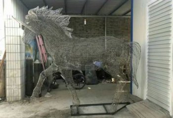 游樂場馬雕塑廠家 戶外賓館擺件 住宅小區鋼管馬雕塑