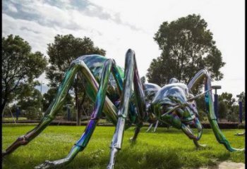 住宅小區蜘蛛雕塑廠家 現代公園小品 戶外電鍍蜘蛛雕塑