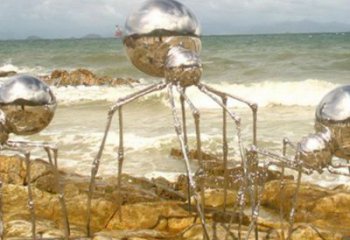 仿真蜘蛛雕塑廠家 大型鏡面擺件 公園戶外蜘蛛雕塑