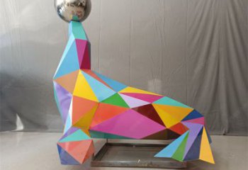 幼兒園海豚雕塑廠家 卡通噴漆小品 室內幾何海豚雕塑