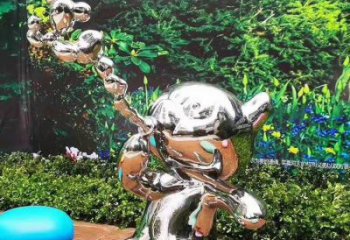 抽象貓雕塑廠家 現代創意擺件 戶外大型貓雕塑