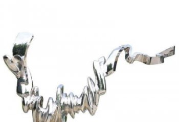 異形貓雕塑廠家 戶外抽象擺件 酒店拉絲貓雕塑