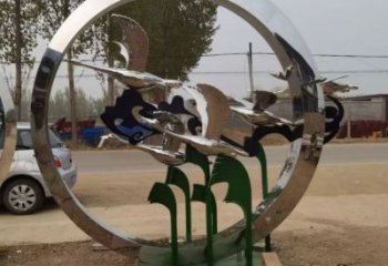 園林飛燕雕塑廠家 大型房地產擺件 街道抽象飛燕雕塑