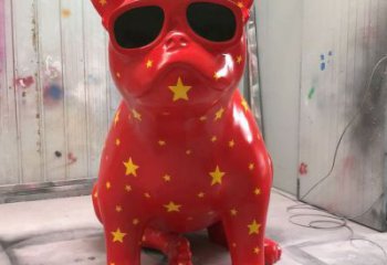 關小狗雕塑廠家 創意彩繪擺件 風景區卡通小狗雕塑