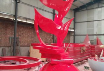 烤漆鴻雁雕塑廠家 現代創意小品 戶外異形鴻雁雕塑