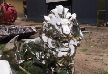 商場獅子雕塑廠家 中式室內(nèi)小品 酒店拉絲獅子雕塑