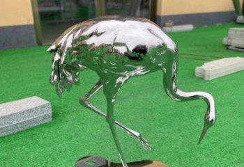 抽象鴕鳥雕塑廠家 創意鏡面擺件 戶外現代鴕鳥雕塑