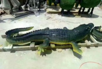 園林鱷魚雕塑廠家 大型酒店擺件 街道仿古鱷魚雕塑