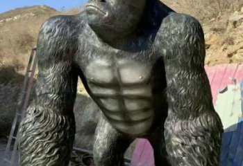 仿真大猩猩雕塑廠家 大型烤漆擺件 公園噴漆大猩猩雕塑