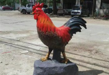 庭院金雞雕塑廠家 歐式仿真擺件 戶外噴漆金雞雕塑