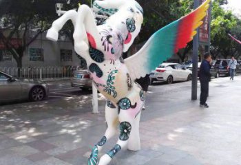 游樂場飛馬雕塑廠家 戶外卡通擺件 住宅小區(qū)彩繪飛馬雕塑