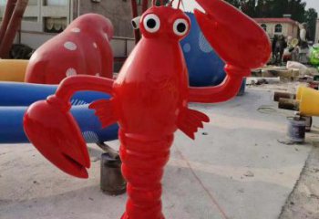 街道大蝦雕塑廠家 創(chuàng)意村口小品 酒店拉絲大蝦雕塑