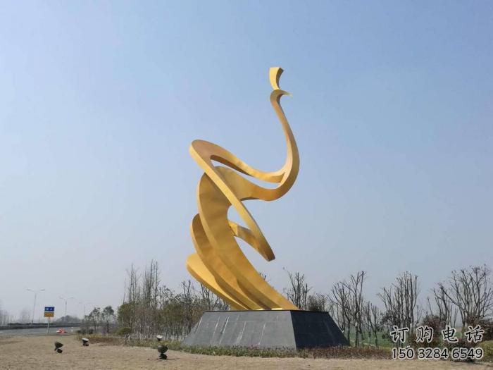 鍛造鳳鳥雕塑廠家 現(xiàn)代噴漆擺件 廣場現(xiàn)代鳳鳥雕塑