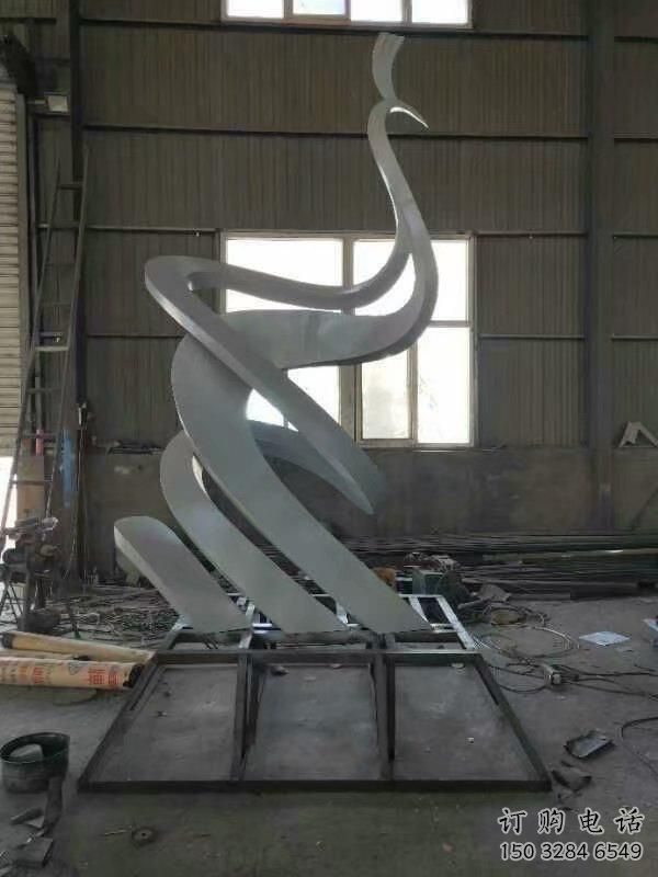 切面鳳鳥雕塑廠家 現代抽象擺件 商場現代鳳鳥雕塑