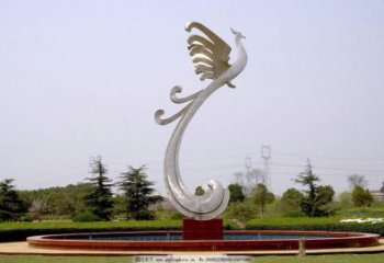 鏡面鳳鳥雕塑廠家 現代公園擺件 游樂場異形鳳鳥雕塑