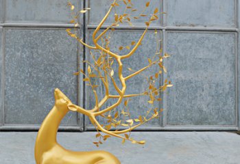 烤漆小鹿雕塑廠(chǎng)家 公園抽象擺件 廣場(chǎng)仿真小鹿雕塑