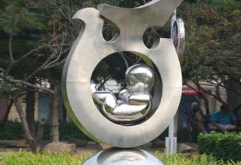 抽象鴿子雕塑廠家 創(chuàng)意擺件 醫(yī)院大型鴿子雕塑