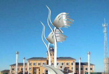 鏤空仙鶴雕塑廠家 現代抽象擺件 廣場切面仙鶴雕塑