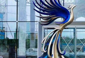 彩繪孔雀雕塑廠家 現(xiàn)代噴漆小品 大型切面孔雀雕塑