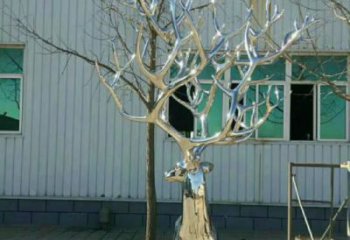 戶(hù)外麋鹿雕塑廠(chǎng)家 現(xiàn)代抽象小品 酒店拉絲麋鹿雕塑