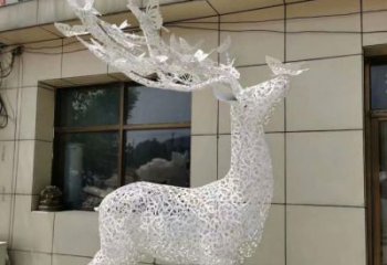 風(fēng)景區(qū)麋鹿雕塑廠(chǎng)家 中式室內(nèi)擺件 鏤空烤漆麋鹿雕塑