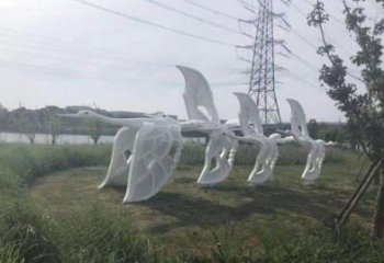 游樂場海鷗雕塑廠家 公園草地擺件 住宅小區鏤空海鷗雕塑