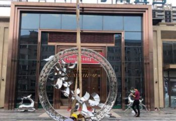 異形海鷗雕塑廠家 公園異形擺件 酒店拉絲海鷗雕塑