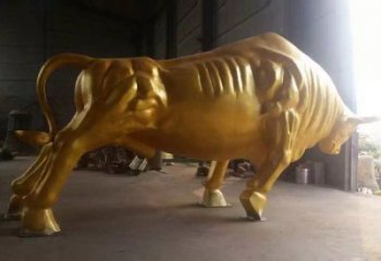 烤漆金牛雕塑廠家 戶外賓館擺件 大型現代金牛雕塑